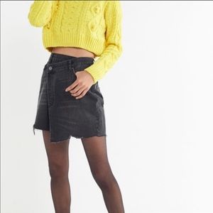 BDG faded black wrap around jean skirt